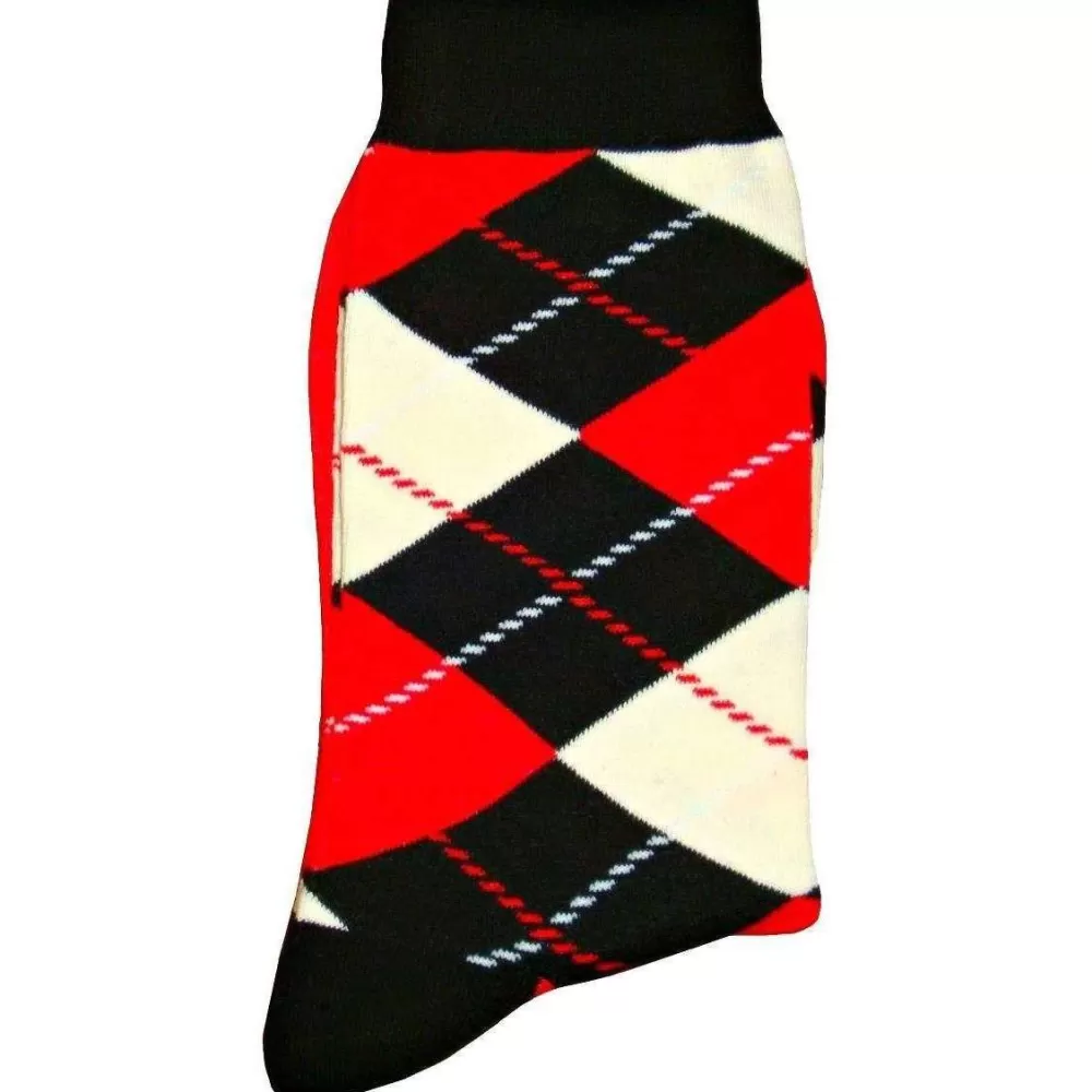 Bassin and Brown Men's Socks^Black Argyle Socks