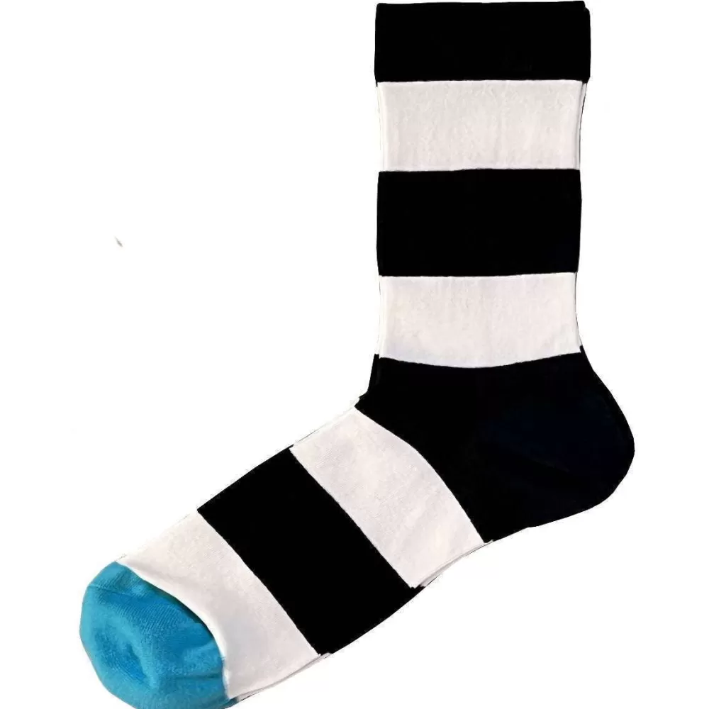 Bassin and Brown Men's Socks^Black Block Stripe Socks