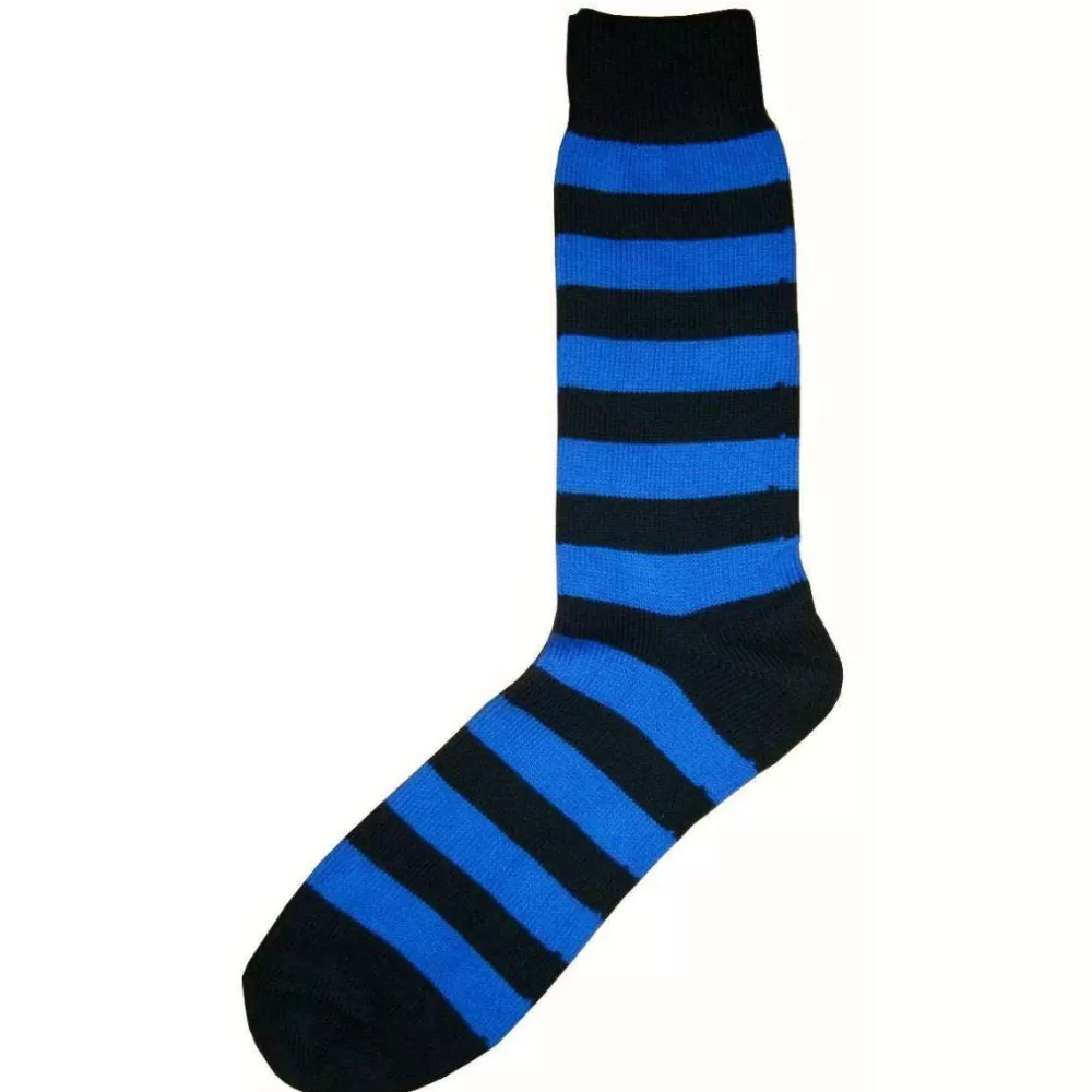 Bassin and Brown Men's Socks^Black Striped Midcalf Socks