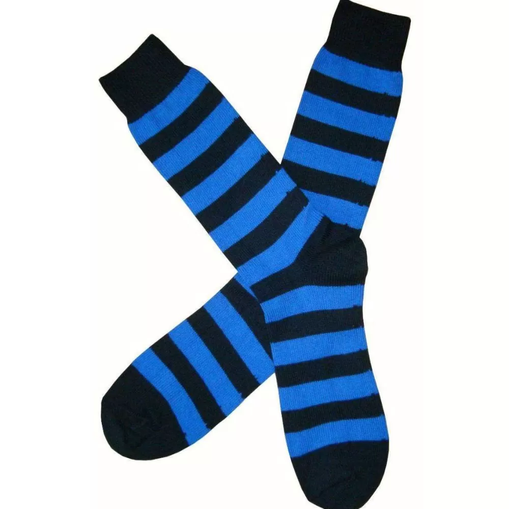 Bassin and Brown Men's Socks^Black Striped Midcalf Socks