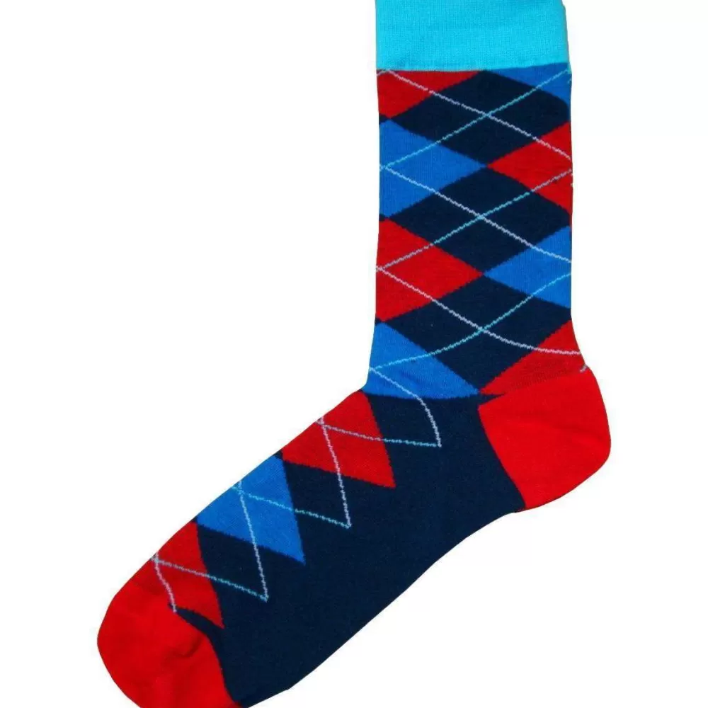 Bassin and Brown Men's Socks^Blue Argyle Socks