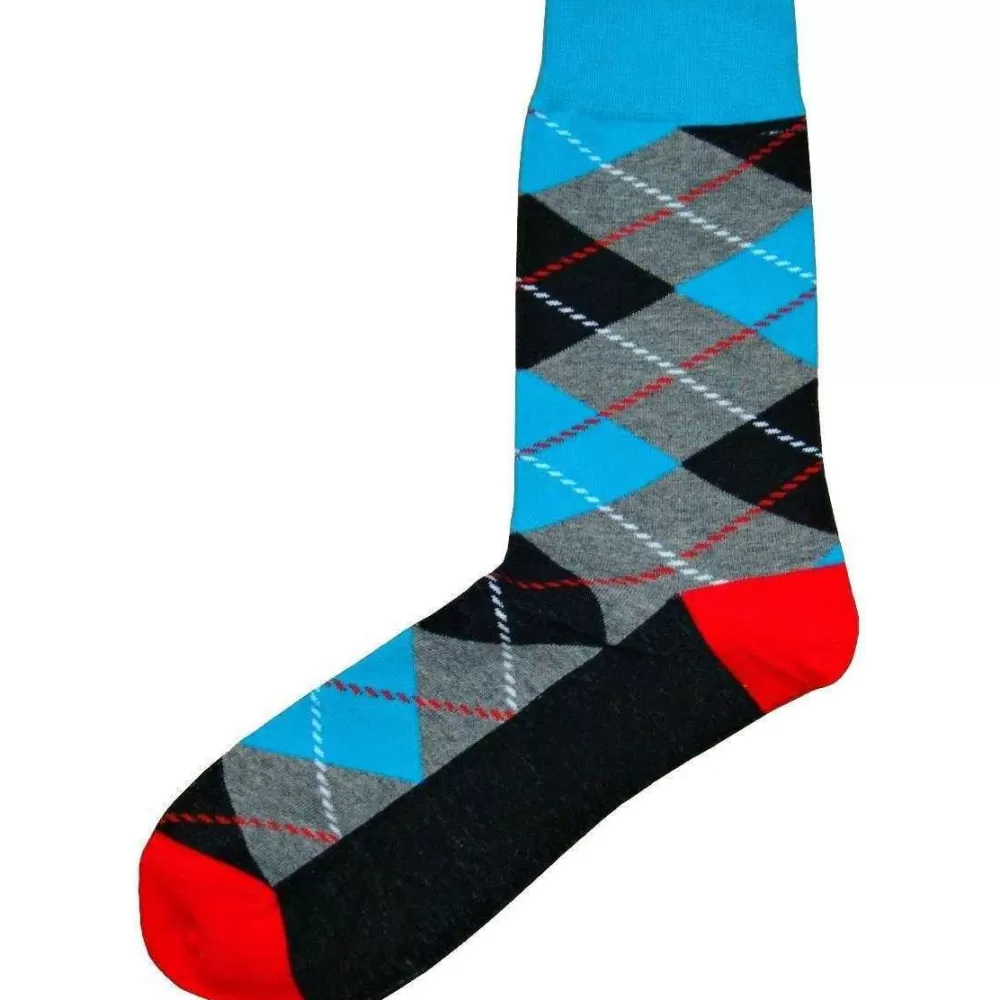 Bassin and Brown Men's Socks^Blue Argyle Socks