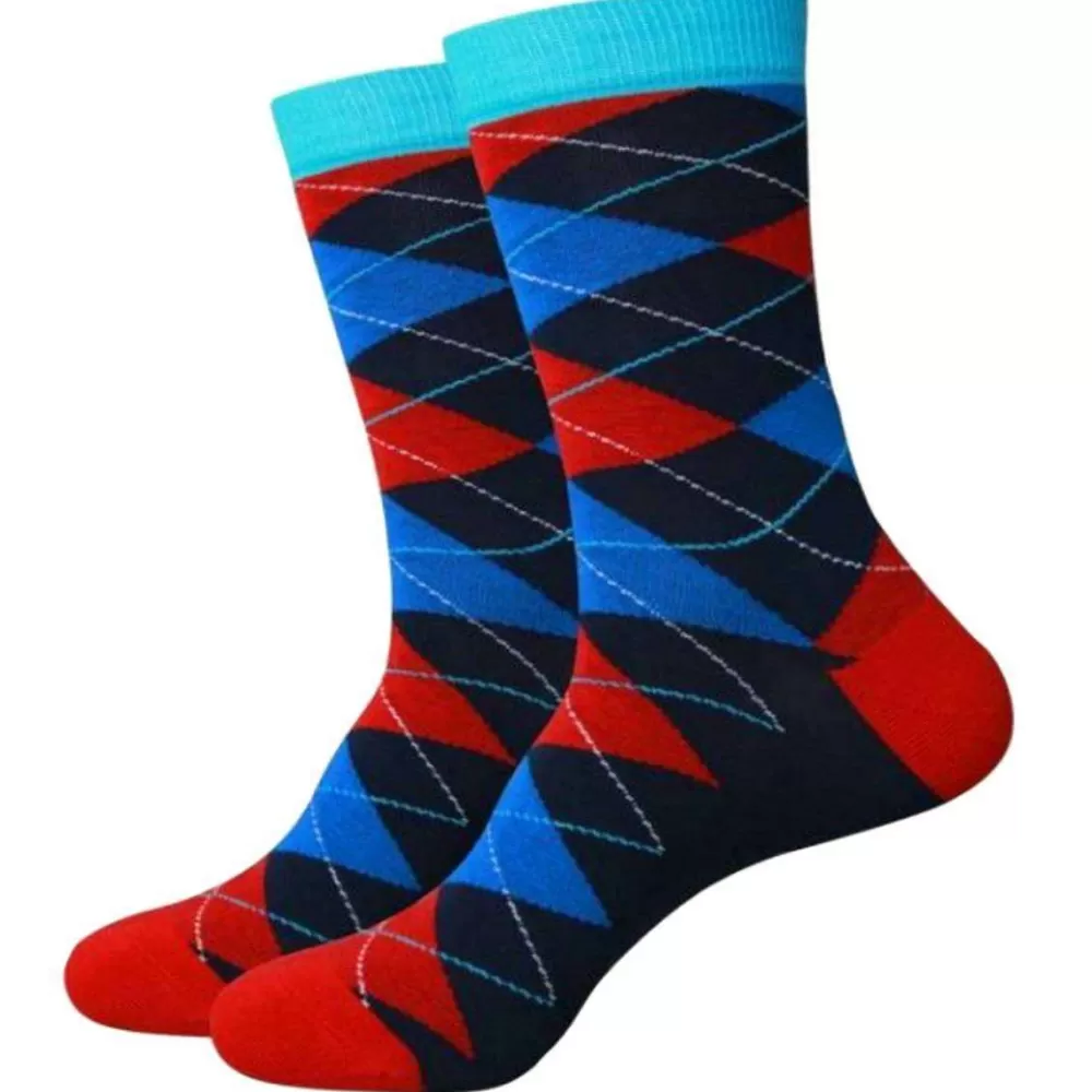 Bassin and Brown Men's Socks^Blue Argyle Socks