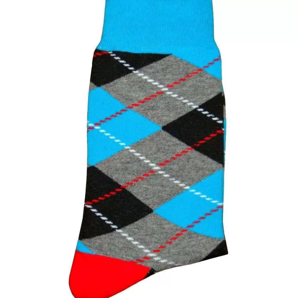 Bassin and Brown Men's Socks^Blue Argyle Socks