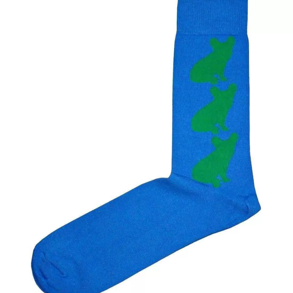 Bassin and Brown Men's Socks^Blue French Bulldog Bamboo Socks