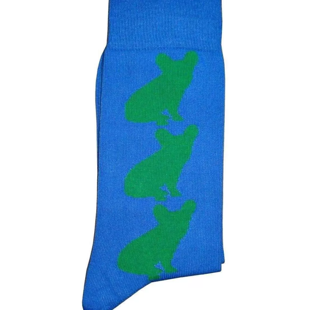Bassin and Brown Men's Socks^Blue French Bulldog Bamboo Socks