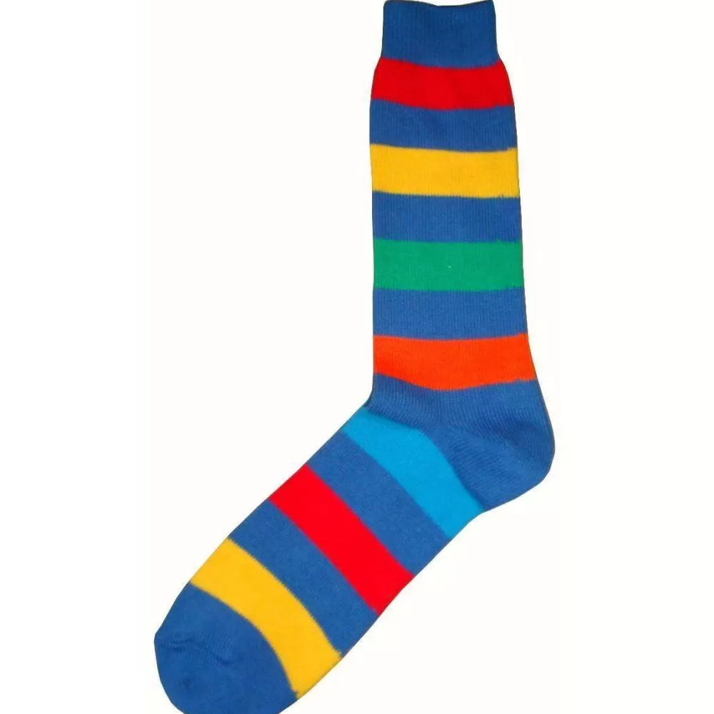 Bassin and Brown Men's Socks^Blue Multi Stripe Socks