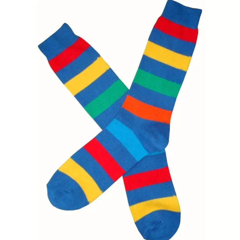 Bassin and Brown Men's Socks^Blue Multi Stripe Socks