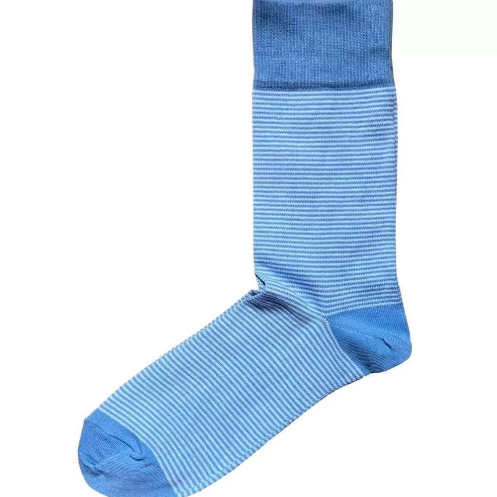 Bassin and Brown Men's Socks^Blue Thin Stripe Socks