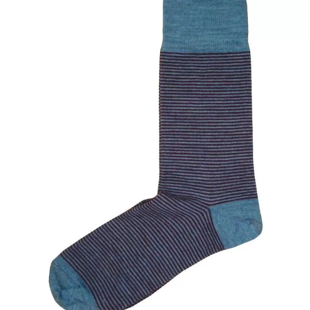 Bassin and Brown Men's Socks^Blue Thin Stripe Socks
