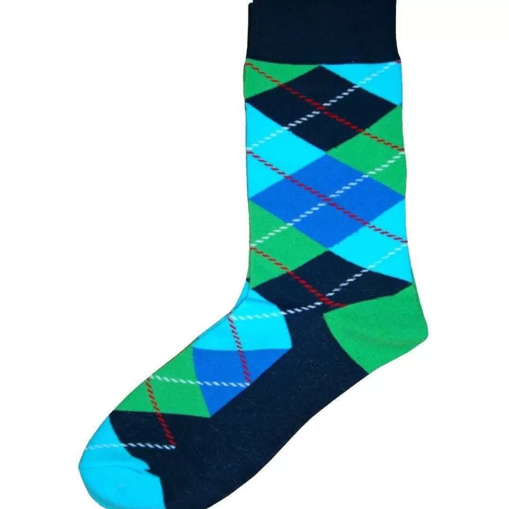 Bassin and Brown Men's Socks^Green Argyle Socks