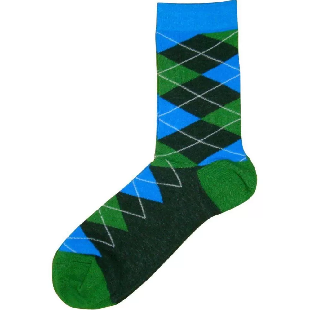 Bassin and Brown Men's Socks^Green Argyle Socks