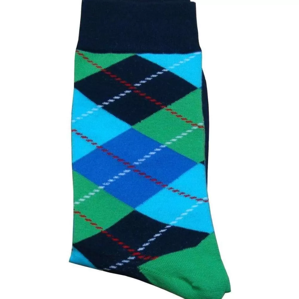 Bassin and Brown Men's Socks^Green Argyle Socks