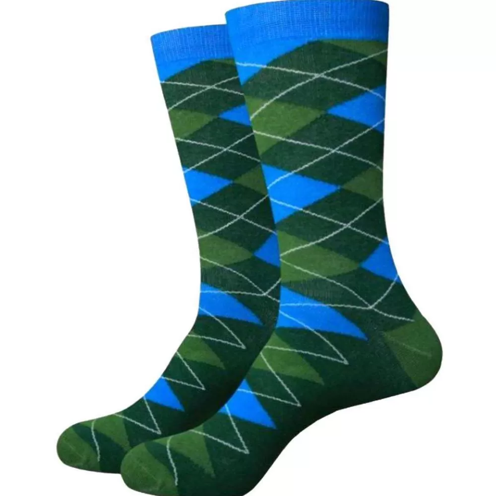 Bassin and Brown Men's Socks^Green Argyle Socks