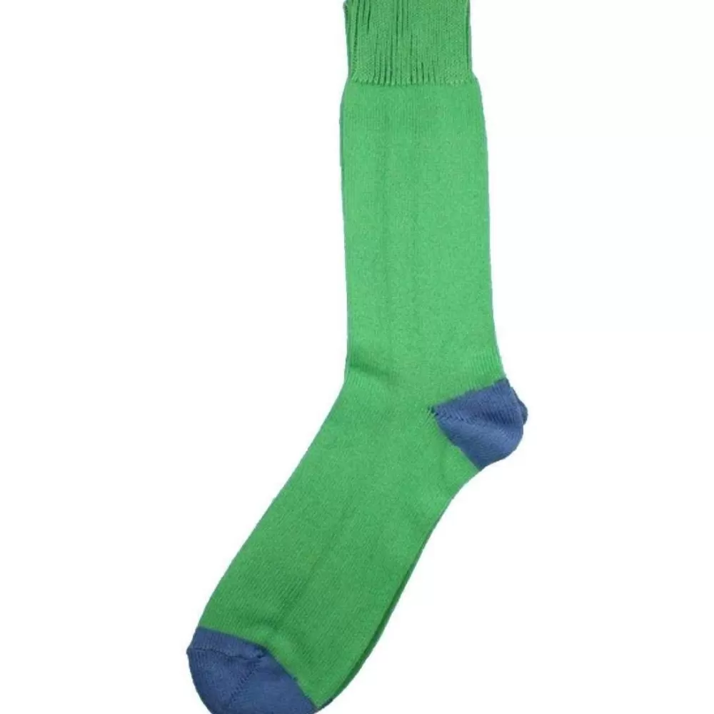 Bassin and Brown Men's Socks^Green Heel And Toe Socks