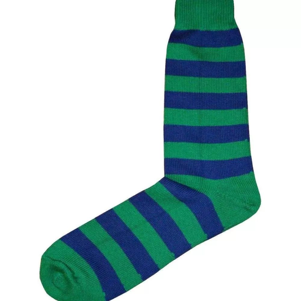 Bassin and Brown Men's Socks^Green Hooped Stripe Socks