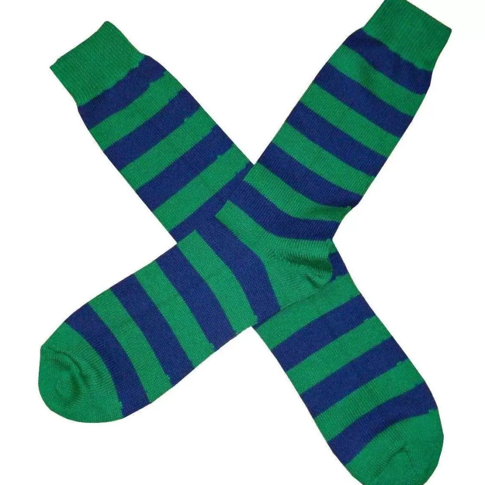 Bassin and Brown Men's Socks^Green Hooped Stripe Socks