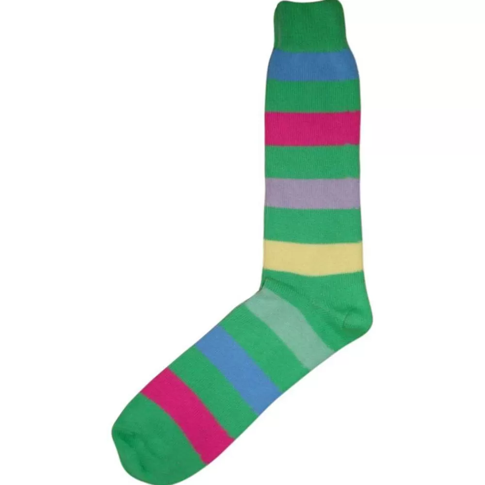 Bassin and Brown Men's Socks^Green Multi Stripe Socks