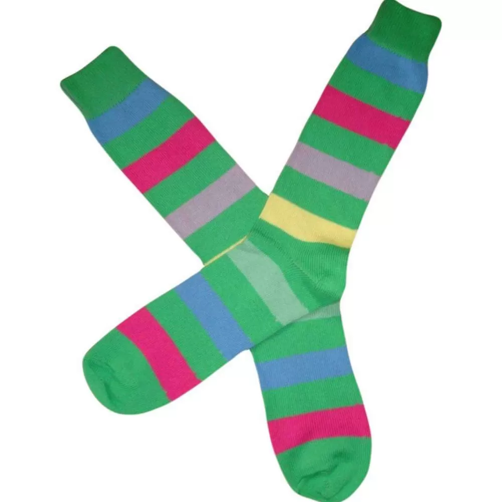 Bassin and Brown Men's Socks^Green Multi Stripe Socks