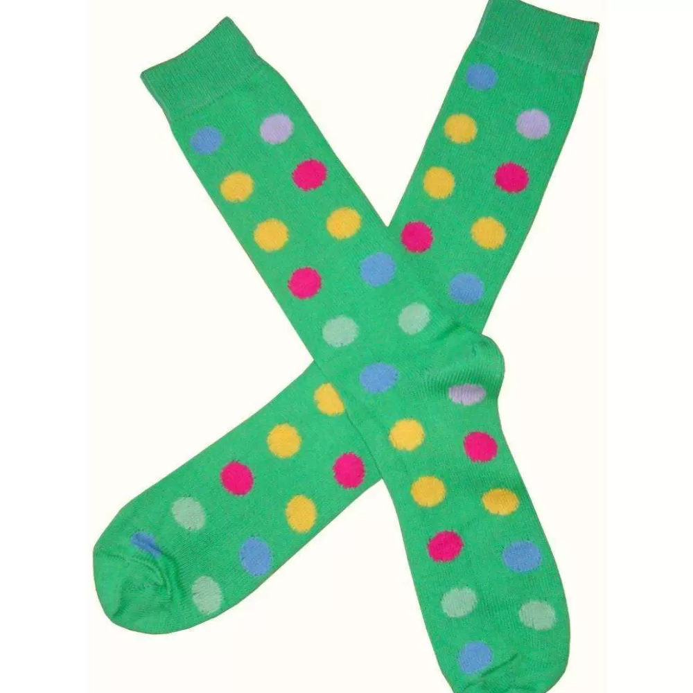 Bassin and Brown Men's Socks^Green Spotted Midcalf Socks