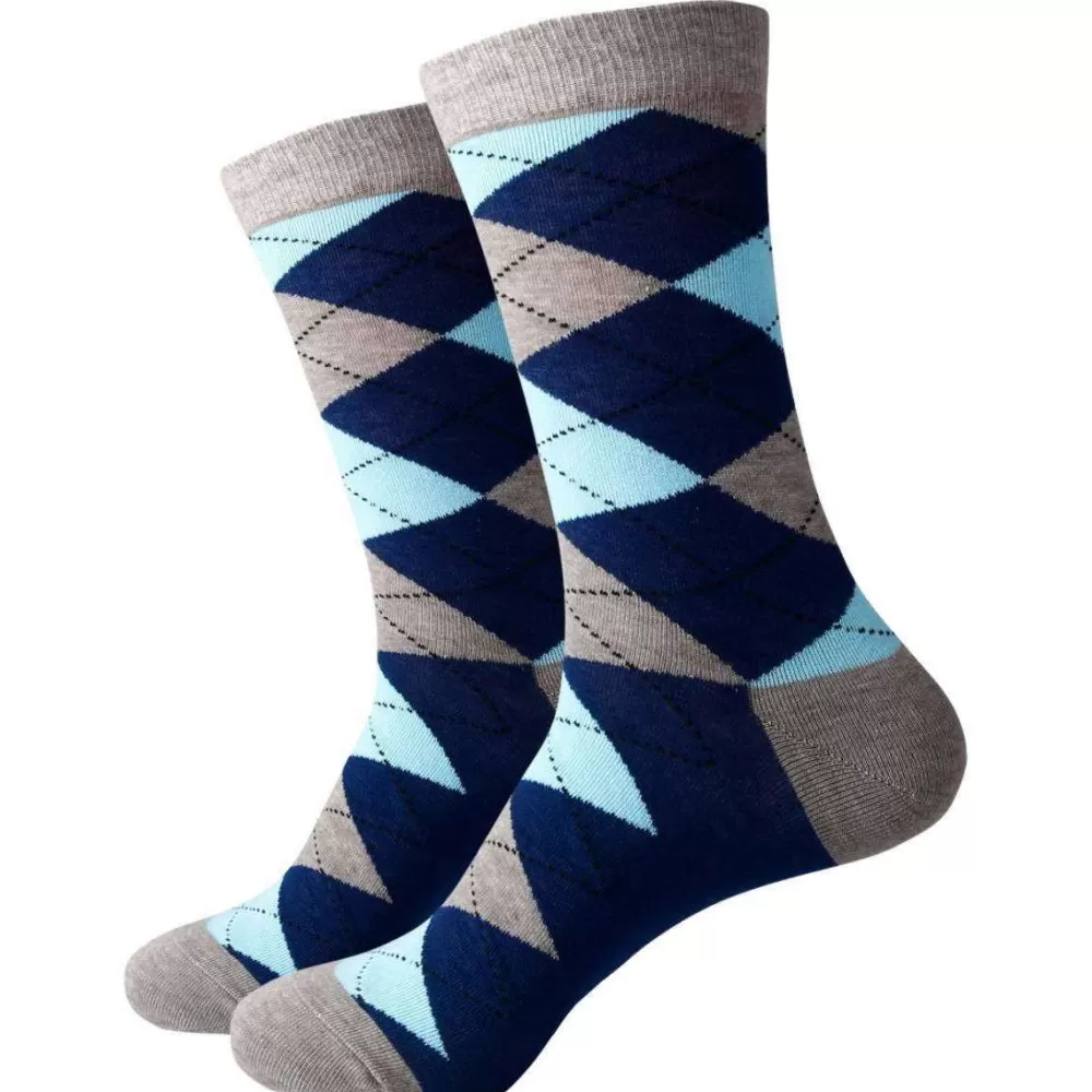 Bassin and Brown Men's Socks^Grey Argyle Socks