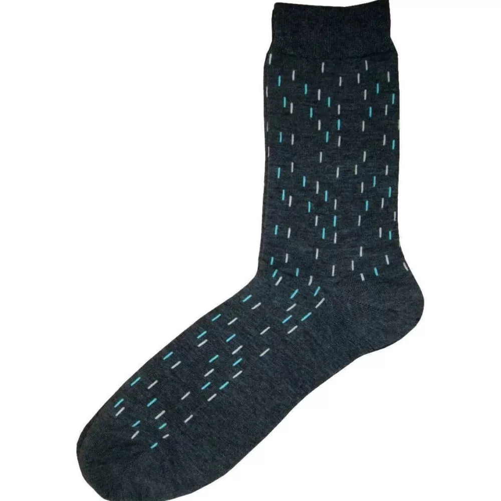 Bassin and Brown Men's Socks^Grey Mini Line Socks