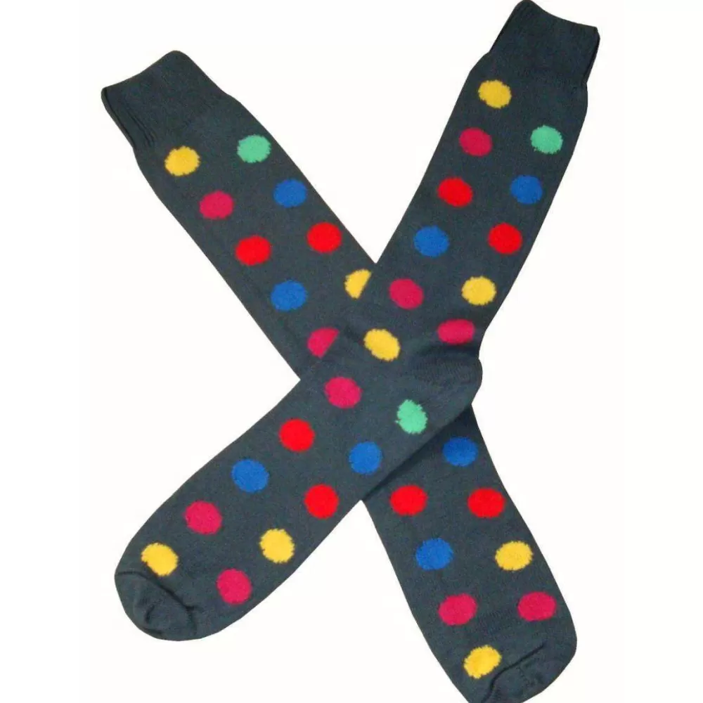 Bassin and Brown Men's Socks^Grey Spotted Midcalf Socks