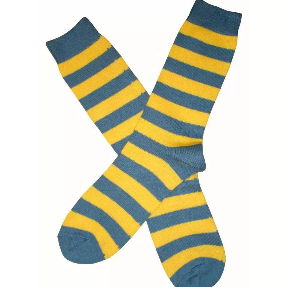 Bassin and Brown Men's Socks^Grey Striped Midcalf Socks