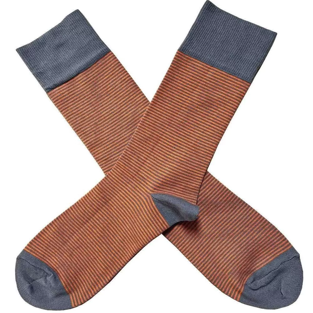 Bassin and Brown Men's Socks^Grey Thin Stripe Socks