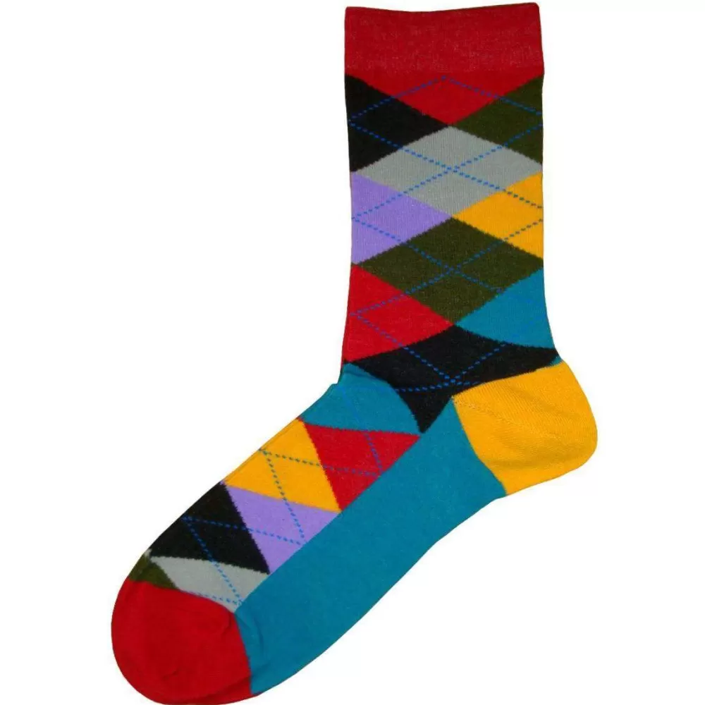 Bassin and Brown Men's Socks^Multi-Colour Argyle Socks