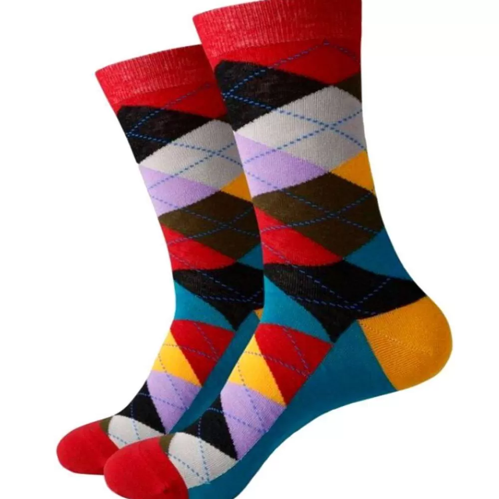 Bassin and Brown Men's Socks^Multi-Colour Argyle Socks