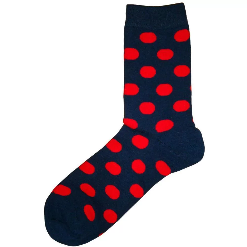 Bassin and Brown Men's Socks^Navy Spotted Socks