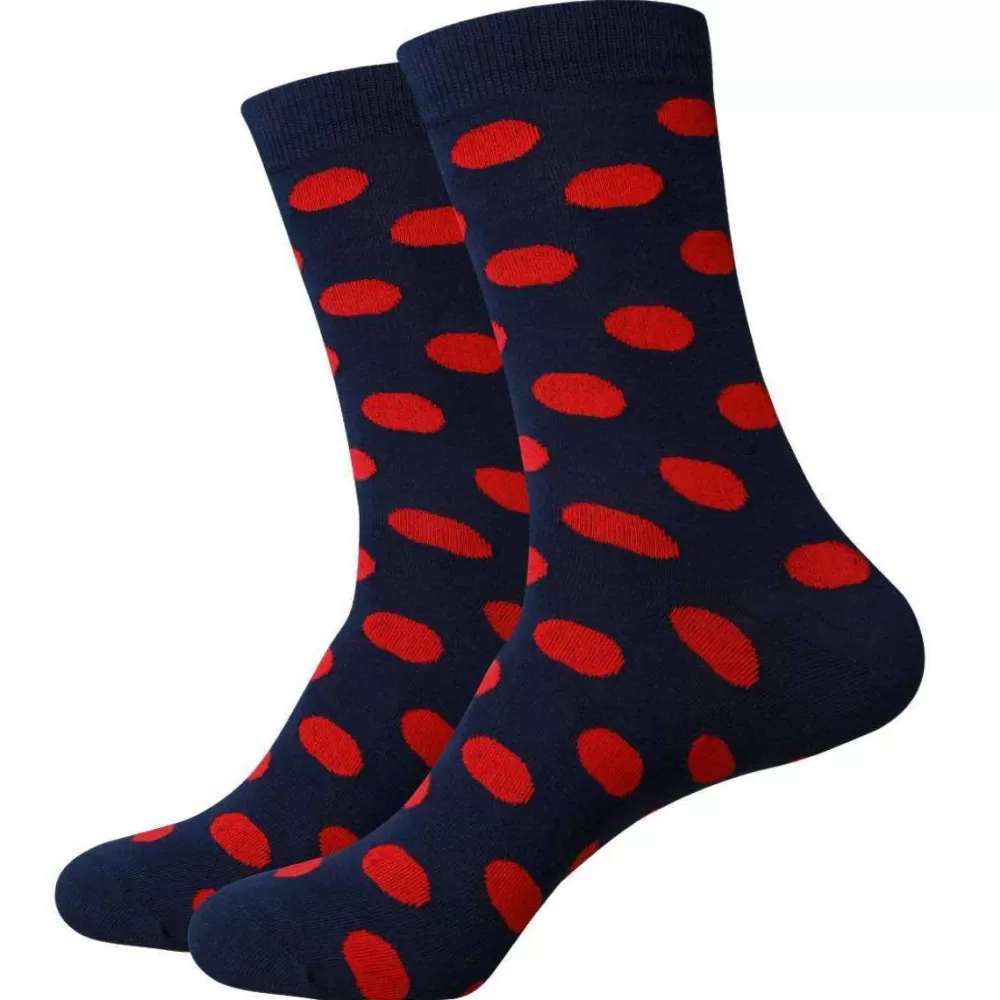 Bassin and Brown Men's Socks^Navy Spotted Socks