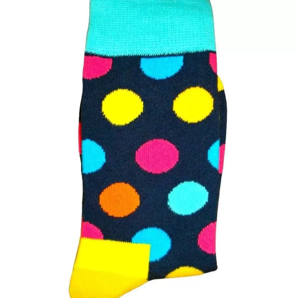 Bassin and Brown Men's Socks^Navy Spotted Socks
