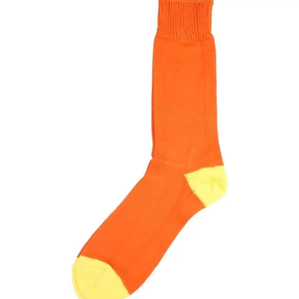Bassin and Brown Men's Socks^Orange Heel And Toe Socks