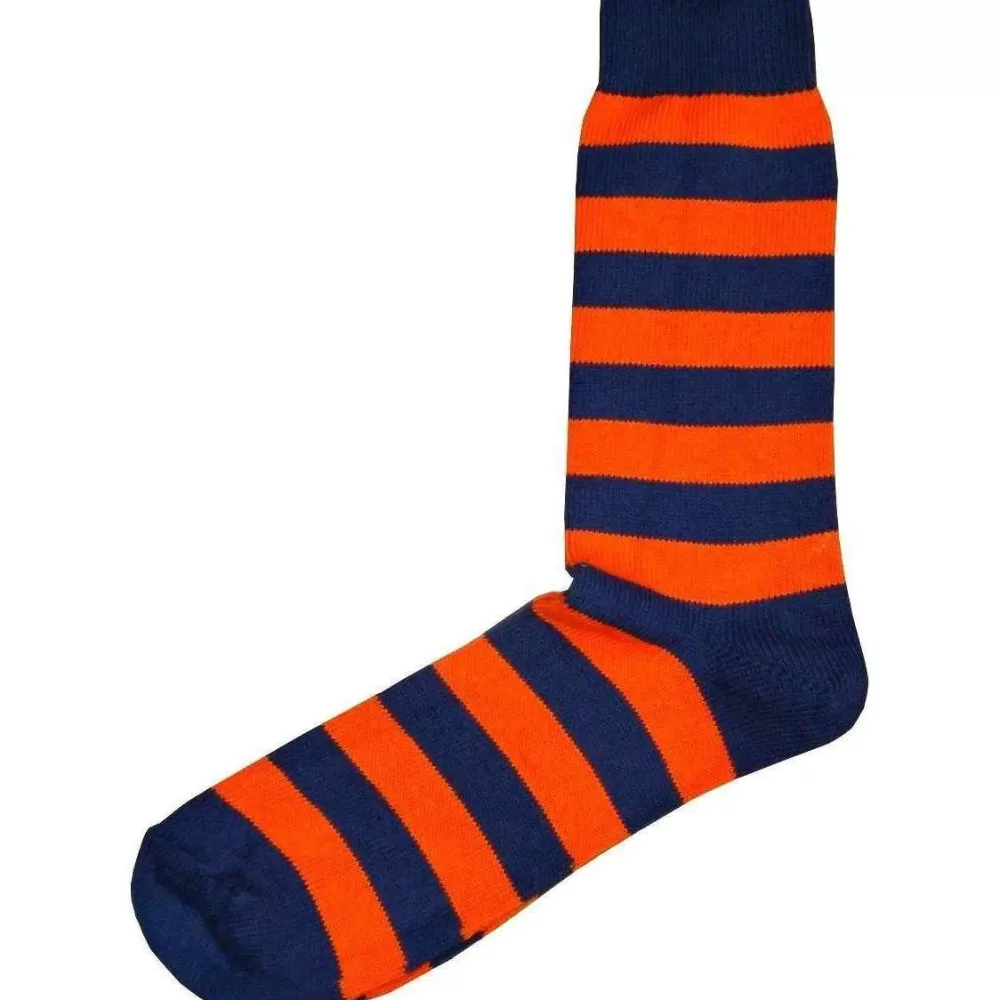 Bassin and Brown Men's Socks^Orange Hooped Stripe Socks