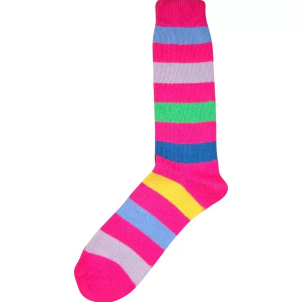 Bassin and Brown Men's Socks^Pink Multi Stripe Socks