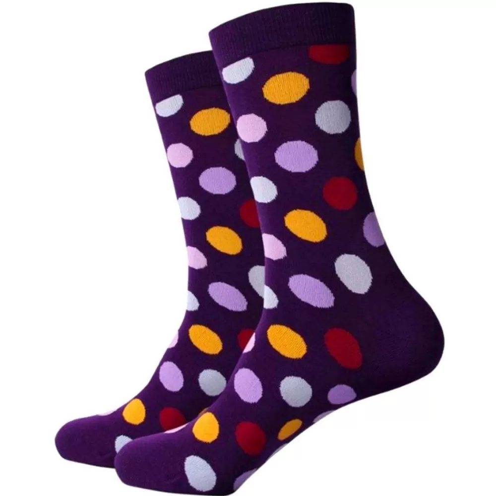 Bassin and Brown Men's Socks^Purple Multi Spot Socks