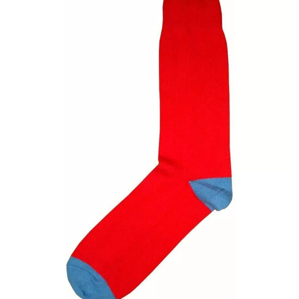 Bassin and Brown Men's Socks^Red Heel And Toe Socks