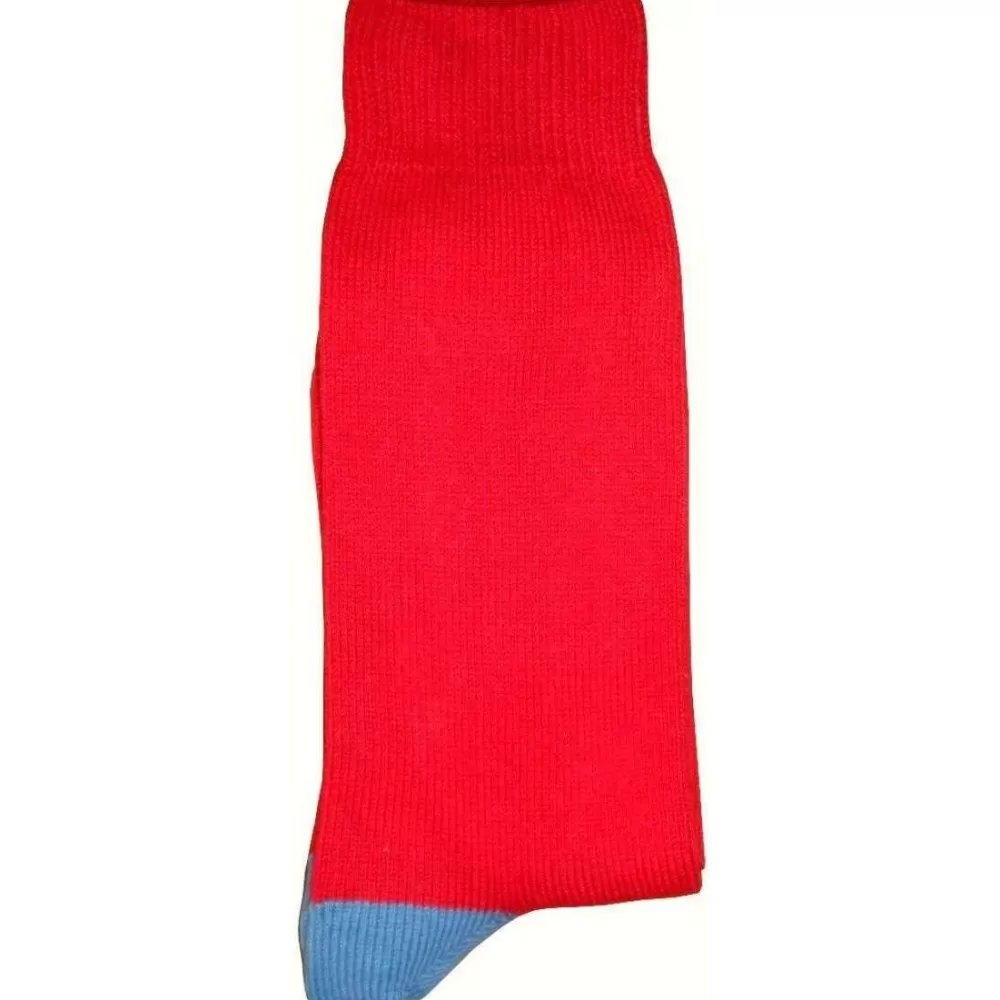 Bassin and Brown Men's Socks^Red Heel And Toe Socks