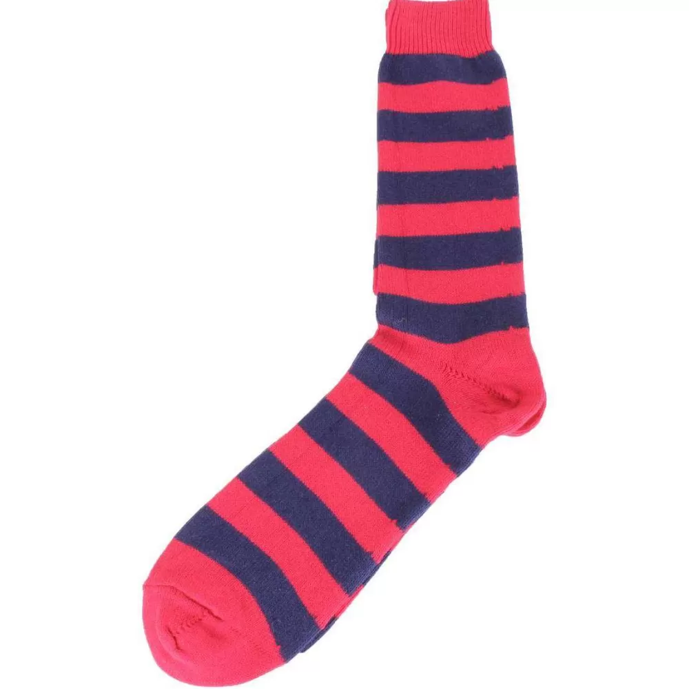 Bassin and Brown Men's Socks^Red Hooped Stripe Socks