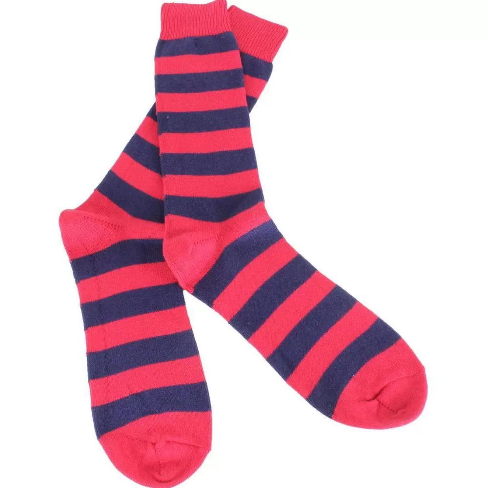 Bassin and Brown Men's Socks^Red Hooped Stripe Socks