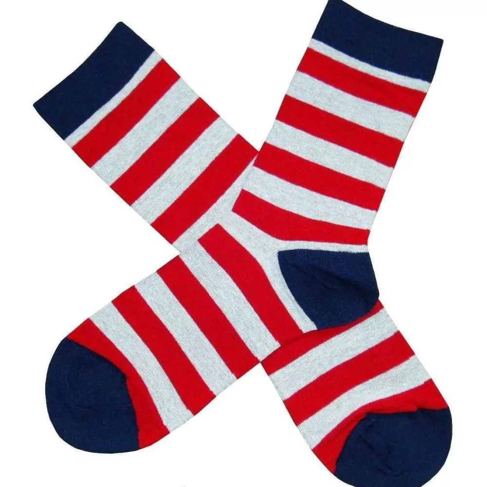 Bassin and Brown Men's Socks^Red Hooped Stripe Socks