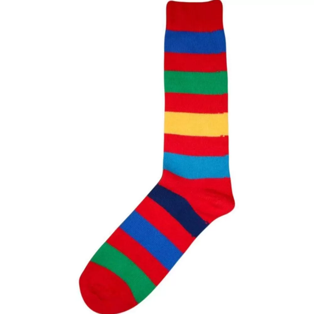 Bassin and Brown Men's Socks^Red Multi Stripe Socks