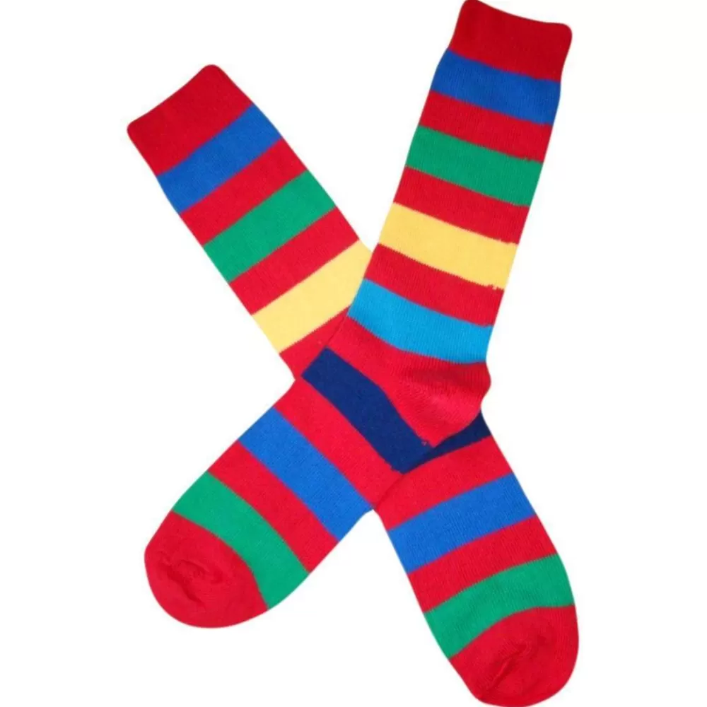 Bassin and Brown Men's Socks^Red Multi Stripe Socks