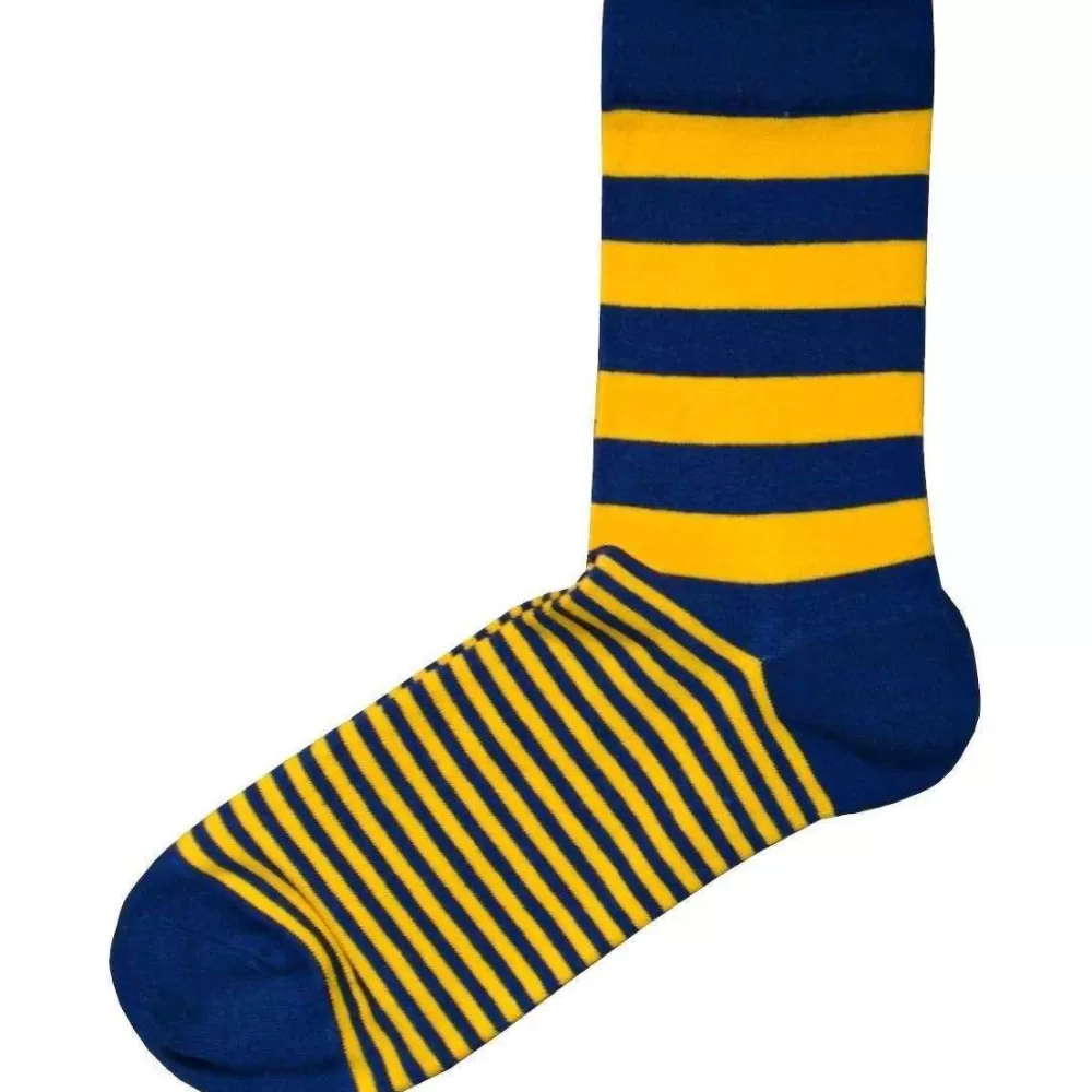 Bassin and Brown Men's Socks^Yellow Graded Multi Striped Socks