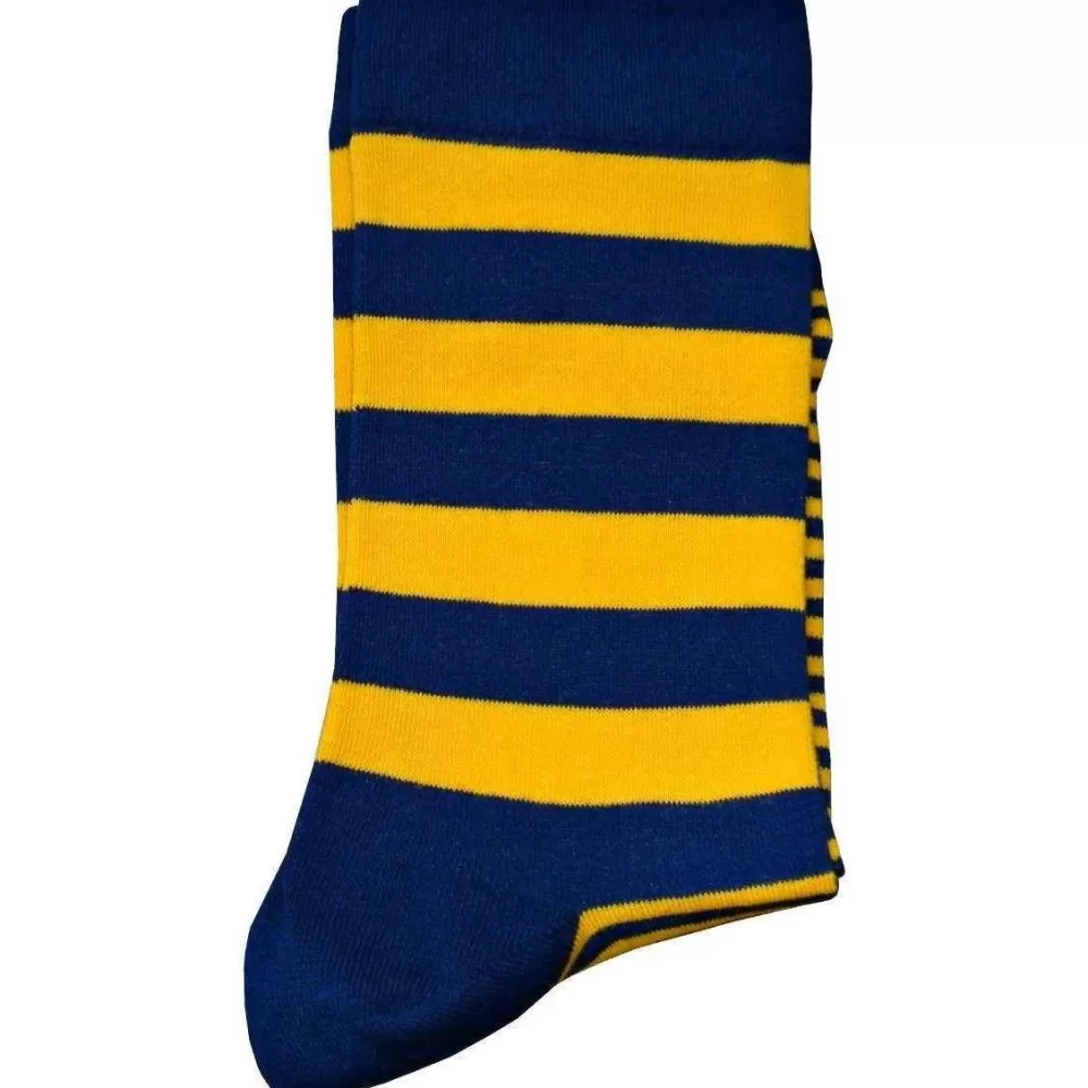 Bassin and Brown Men's Socks^Yellow Graded Multi Striped Socks