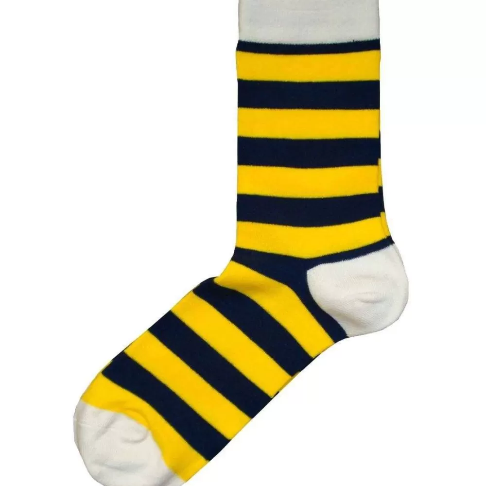 Bassin and Brown Men's Socks^Yellow Hooped Stripe Socks