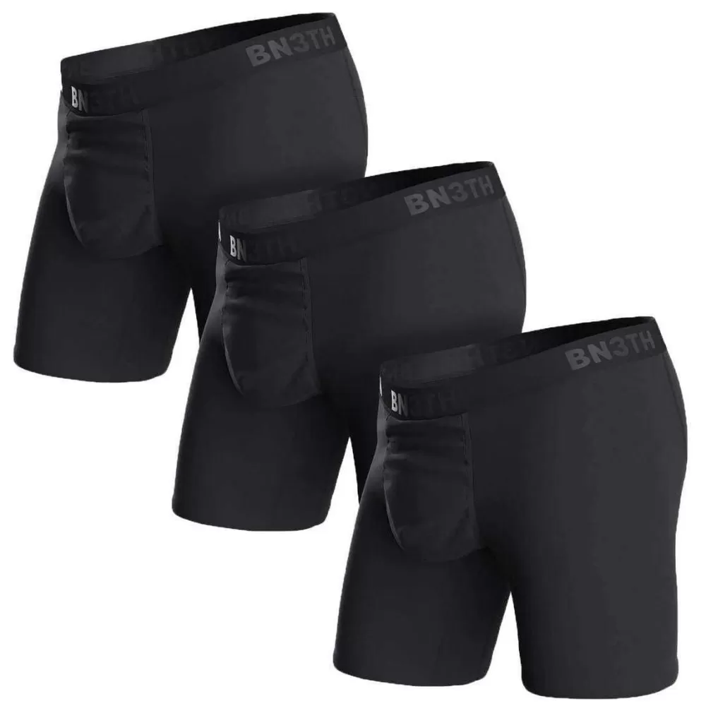 BN3TH Men's Underwear^Black 3 Pack Classic Boxer Brief