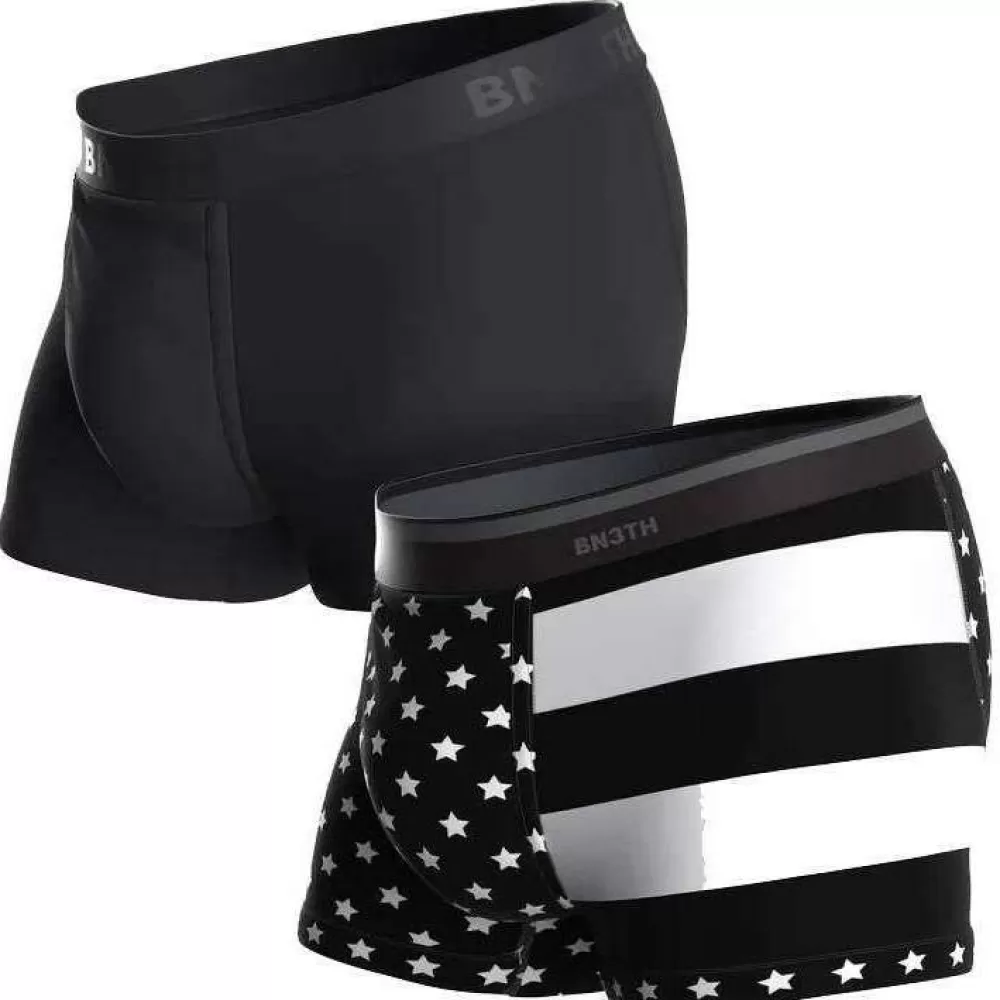BN3TH Men's Underwear^Black Classic 2 Pack Trunk